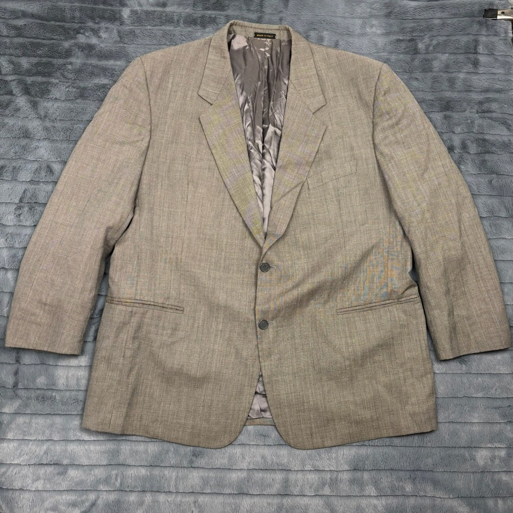 Giorgio Fellini Mens Super 100 Wool Blazer Tan Made in Italy Size 50R Sport Coat